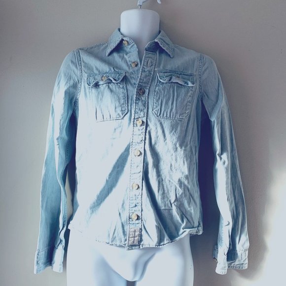 ABERCROMBIE KIDS light blue denim shirt size XL - Picture 4 of 14